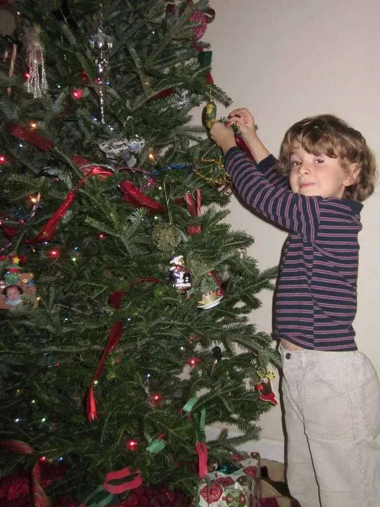 decorating the Christmas tree
