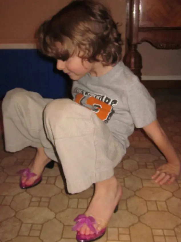 boy in high heels Gender Neutral Parenting