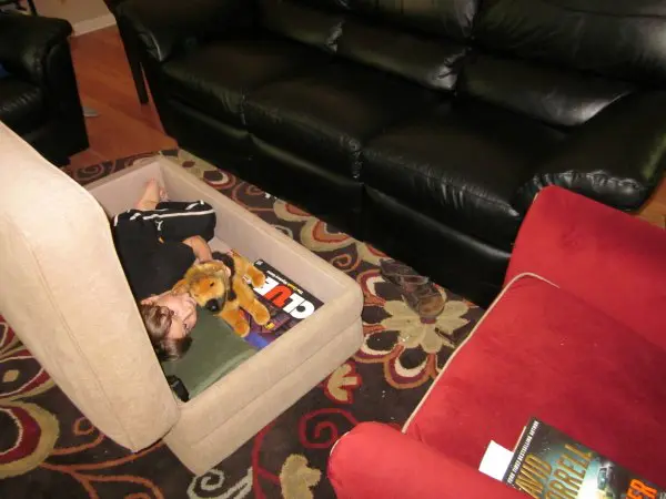 family room clever storage ottoman / Family Focus Blog