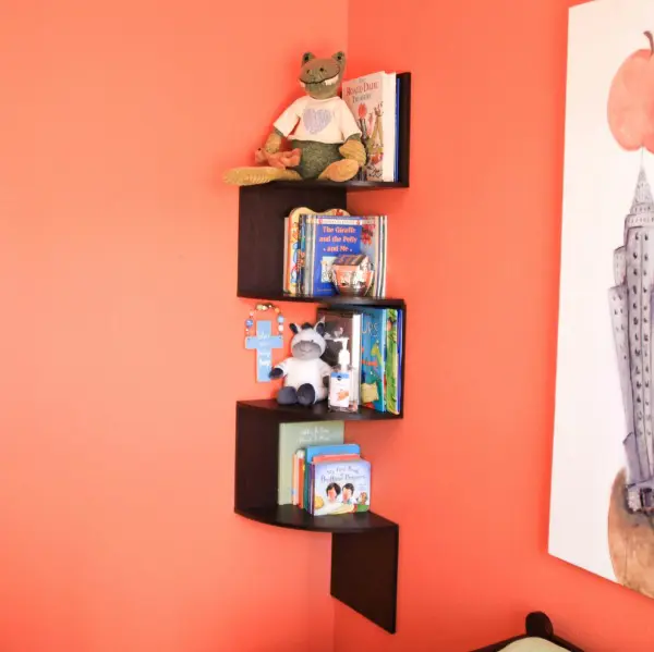 space saving shelves for baby's room