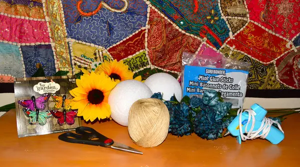 DIY Hanging Flower Ornaments Supplies