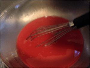 Worm juice being wisked