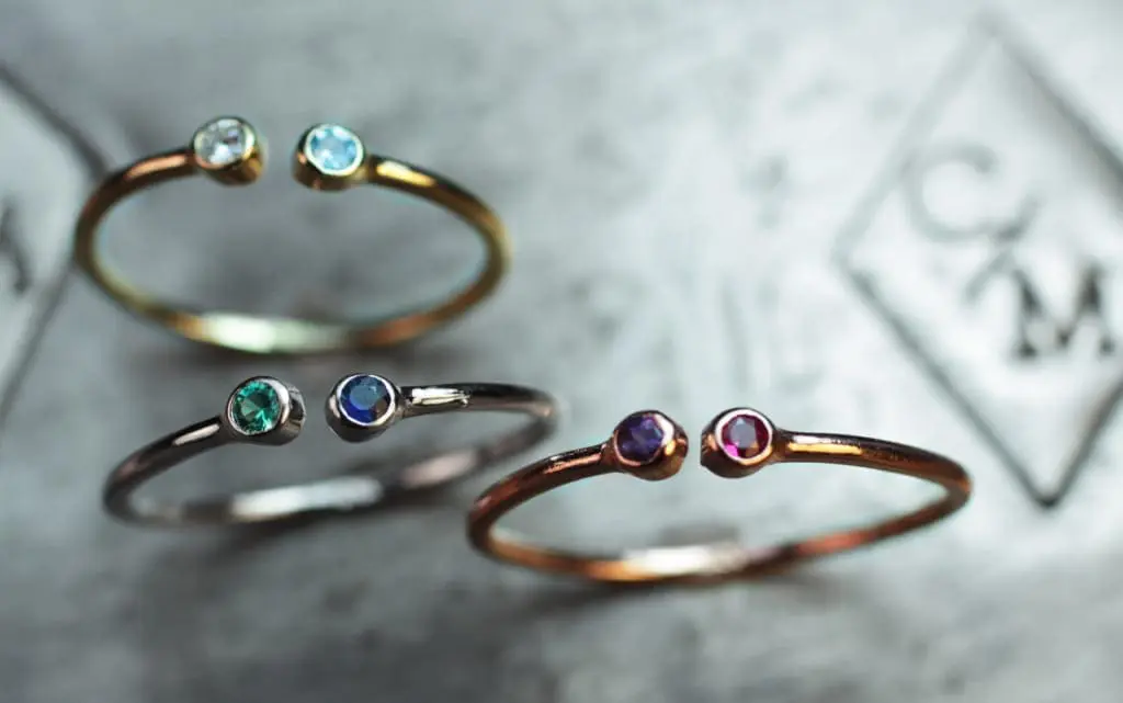 Dual birthstone rings