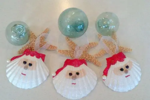 santa ornament from sea shells