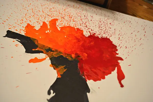 Melting crayon art- mix the melted crayon wax