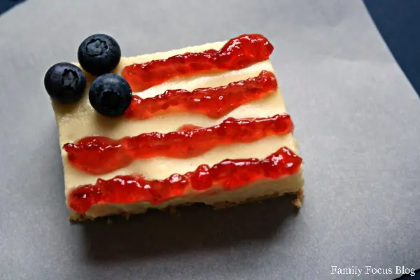 American Flag Inspired Cheesecake Squares