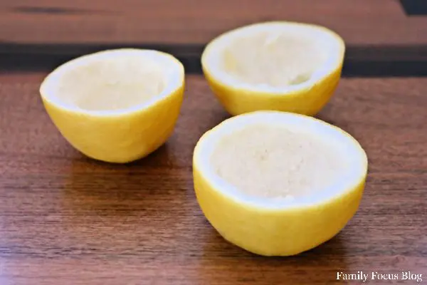 Strawberry Frozen Yogurt in Lemon Cups