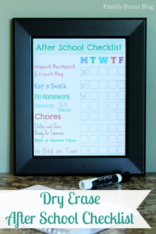 After School Checklist