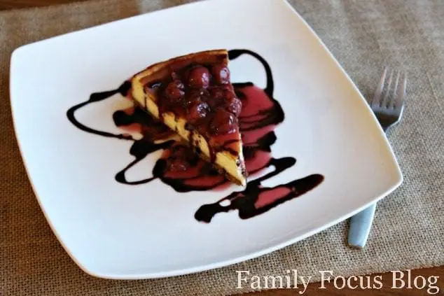 Gluten Free Cheesecake with Cherry and Chocolate Topping