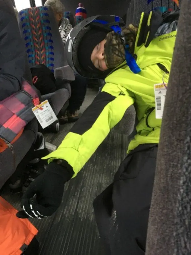 Sleeping on the banff shuttle