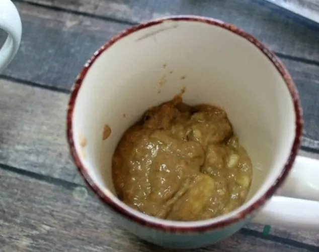 banana bread in a mug mixture