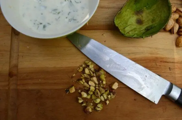 chop pistachios