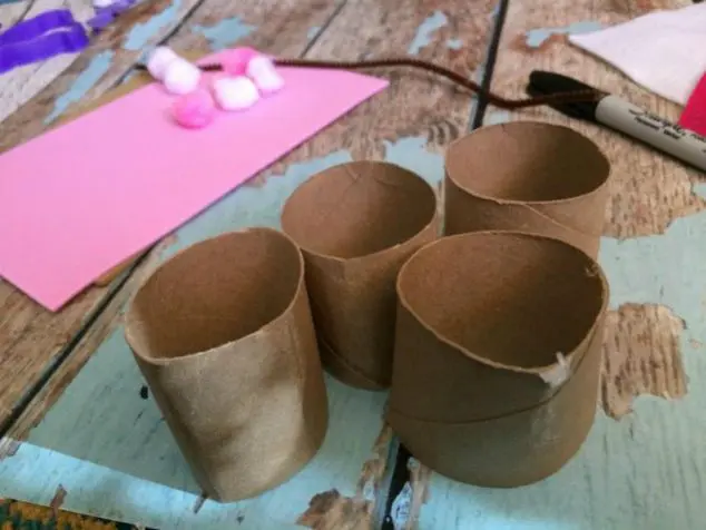 cut toilet paper tubes