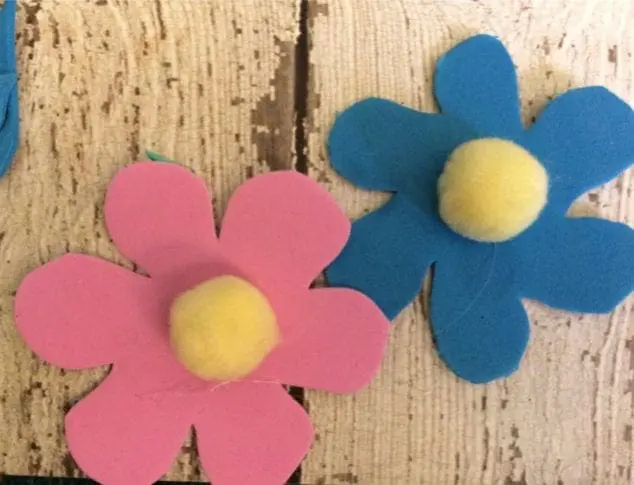 glue down pom poms