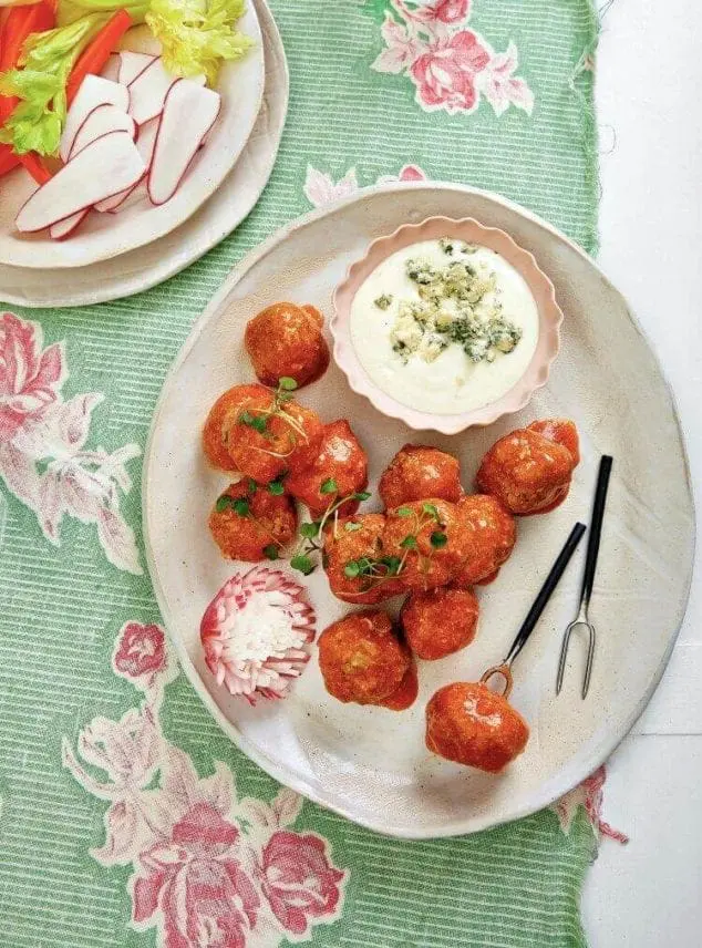 keto buffalo chicken meatballs