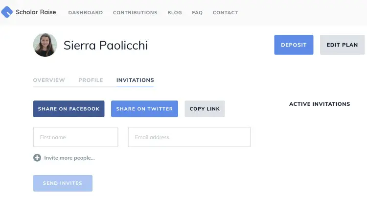 529 contribution invites