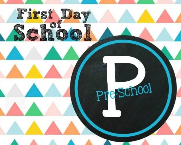 first day of preschool sign