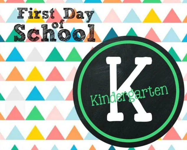 first day of kindergarten sign