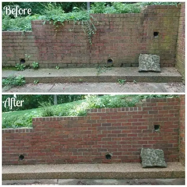 before and after pressure washing