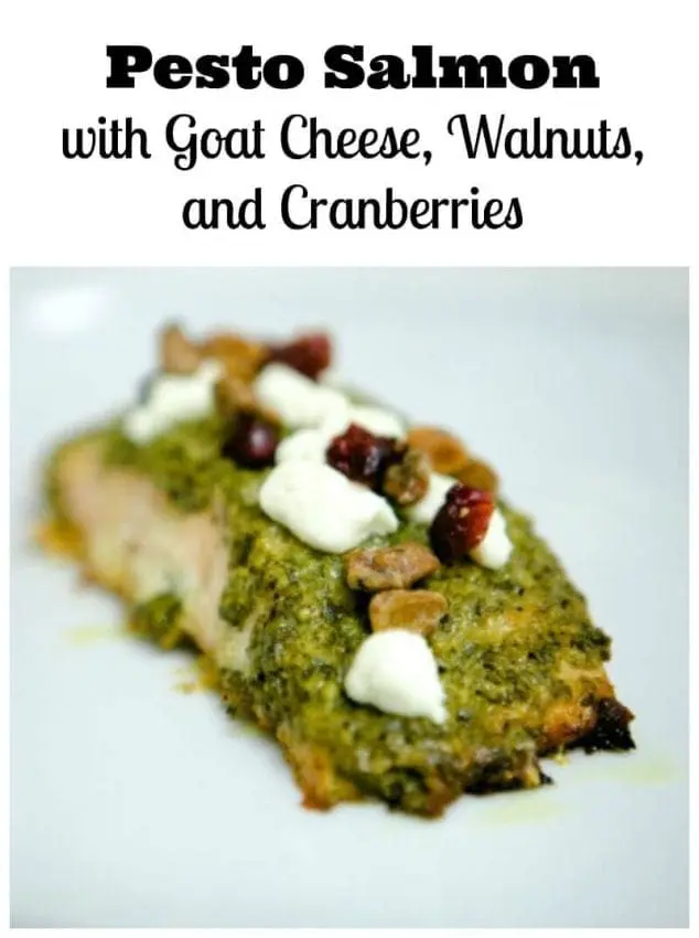 pesto salmon with goat cheese