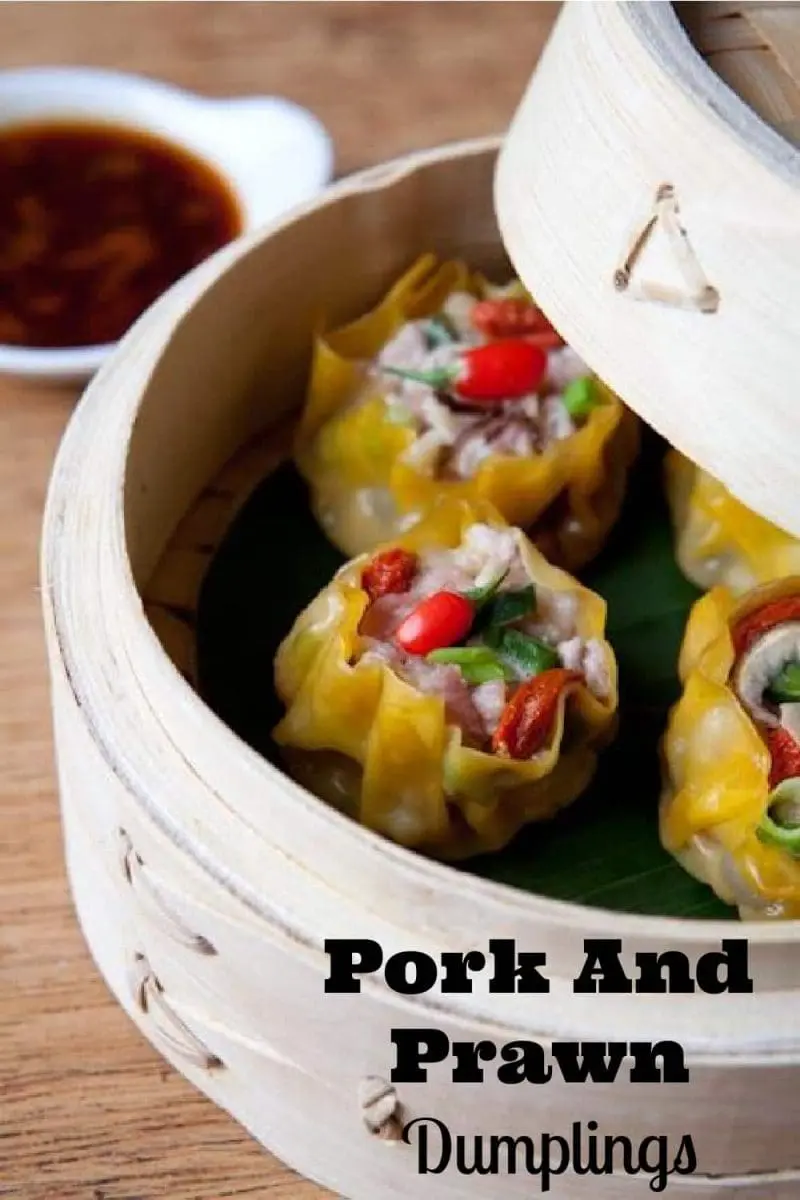 steamed pork and prawn dumplings