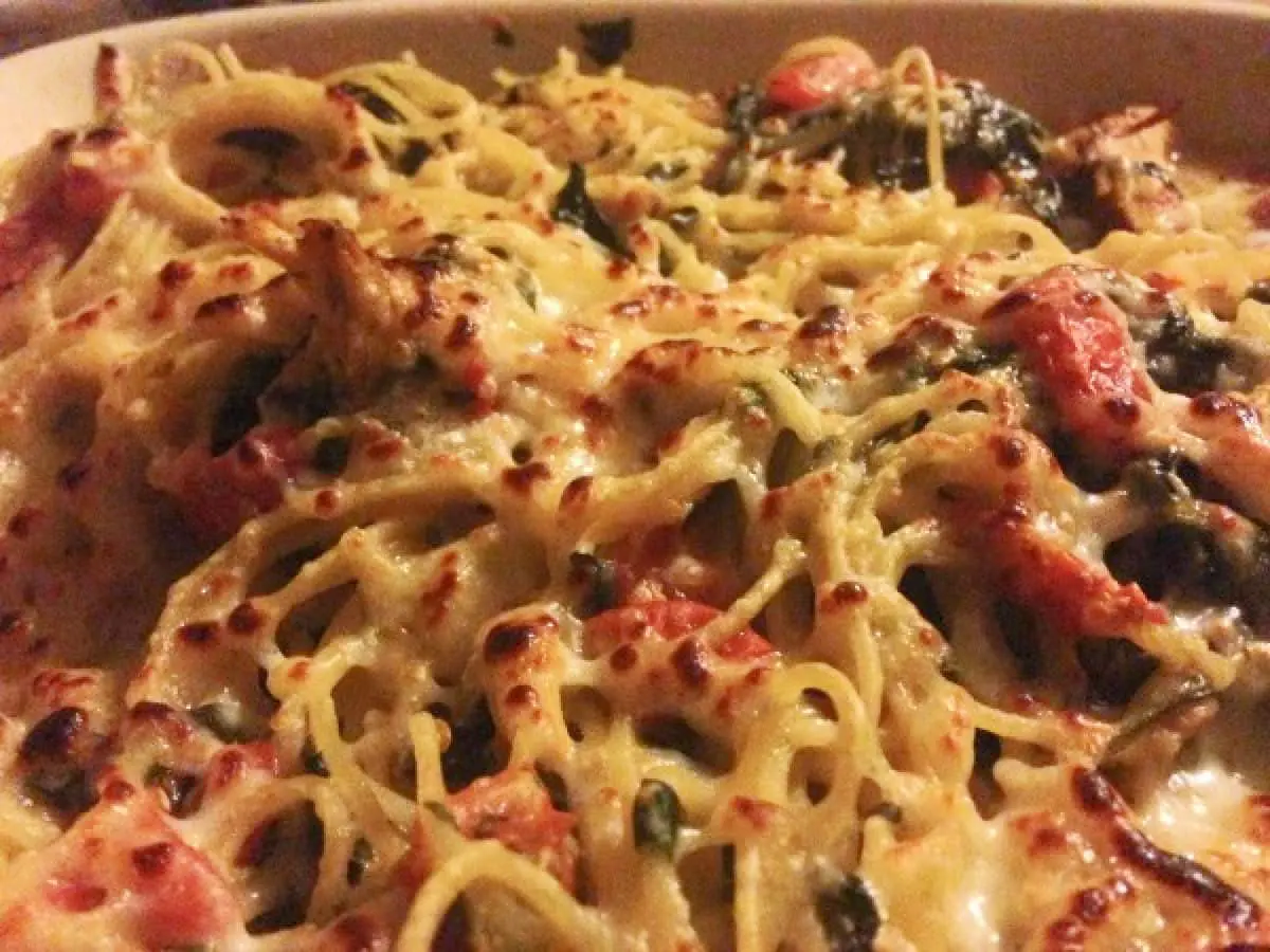 chicken Florentine pasta bake