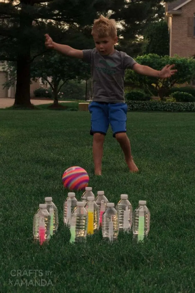 glow in the dark water bottle bowling