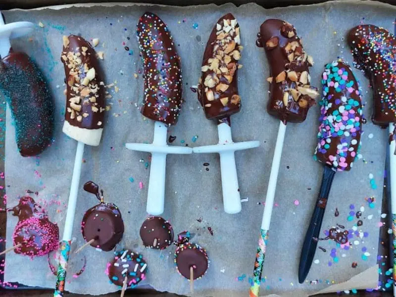 frozen chocolate covered bananas