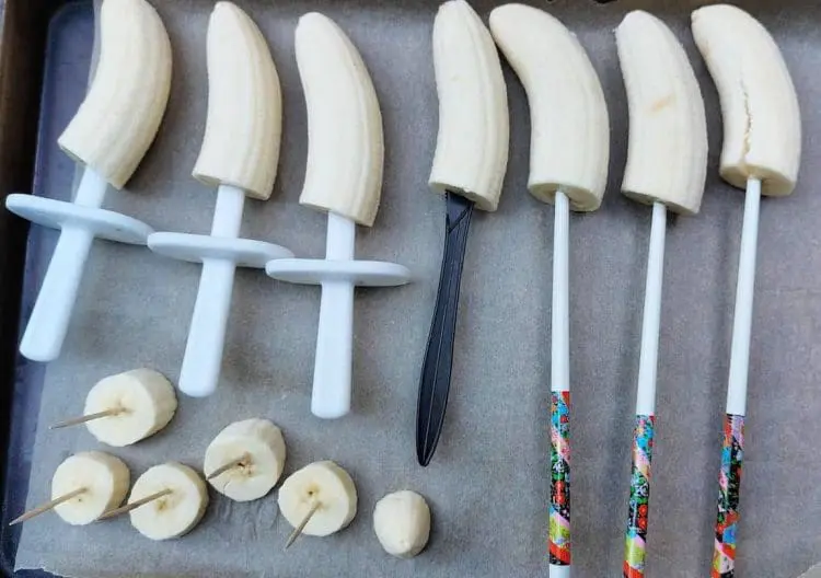 frozen banana pops and bites