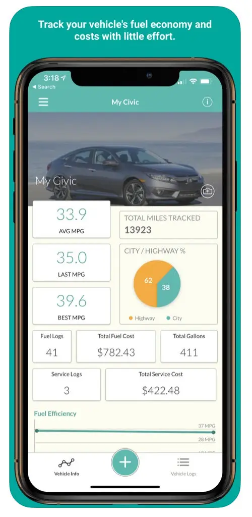 fuelly app screenshot