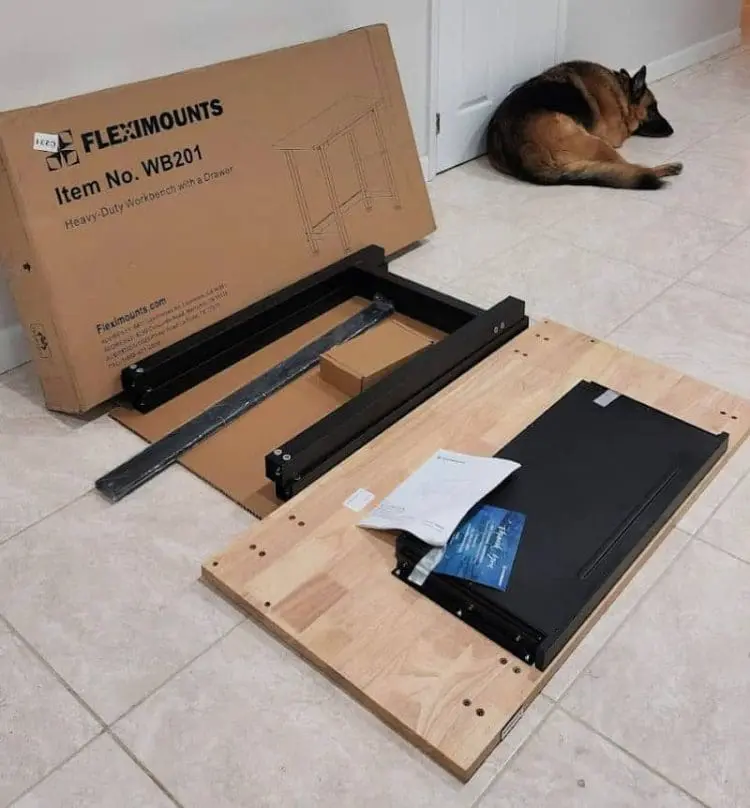 garage workbench in box