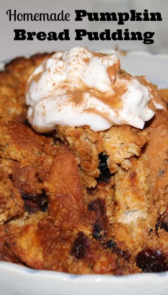 homemade pumpkin bread pudding