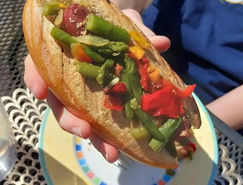 veggies and sausage hoagie