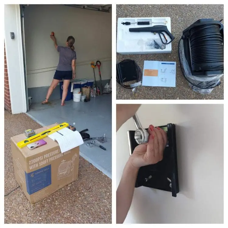 What's inside the box and installing the grandfalls pressure washer wall bracket