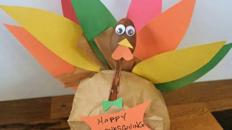 brown paper bag turkey craft