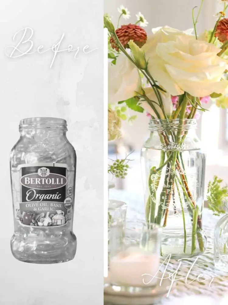 upcycled etched glass vase