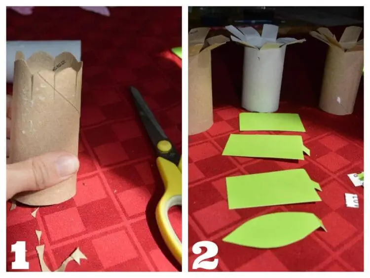 how to make paper tube flower craft