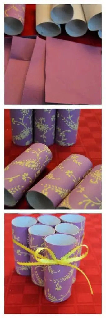 DIY desk organizer tubes