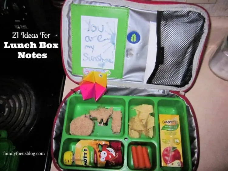 lunch box encouragement notes