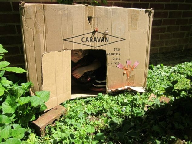 cardboard box fort