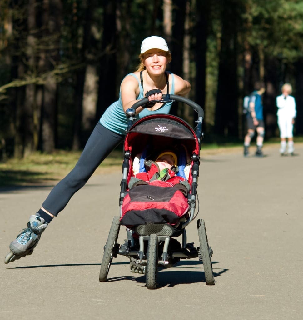 rollerblading strolling