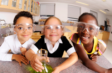 kids with science goggles