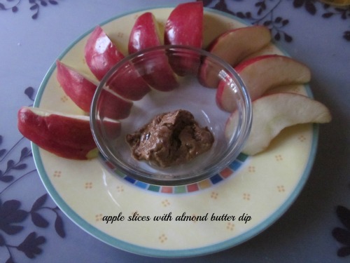 Apple slices with almond butter