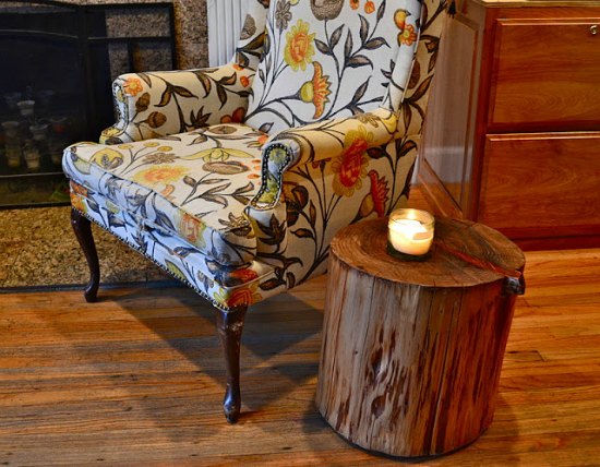 Wood Home Decor Touches-Log End Table / Family Focus Blog