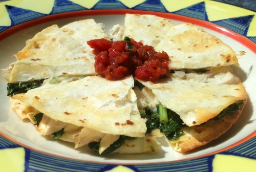 chicken and kale quesadillas recipe