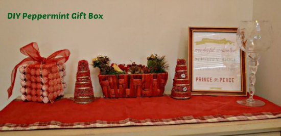 DIY peppermint gift box Christmas decoration