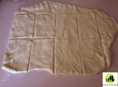 dough cut into rectangles