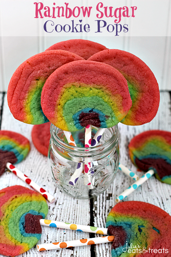 Rainbow Sugar Cookie Pops