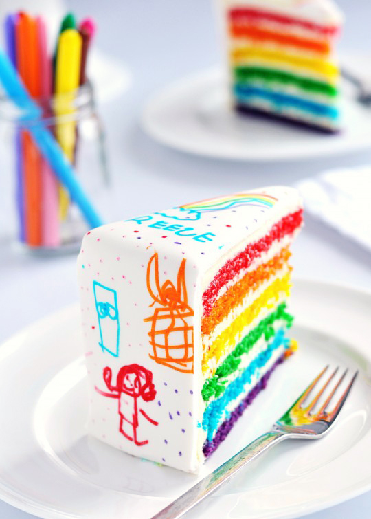 rainbow recipes- Rainbow Cake