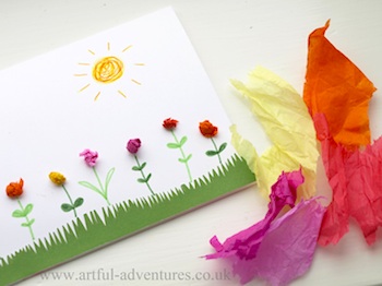 4 May Day Crafts- #1 tissue flower cards